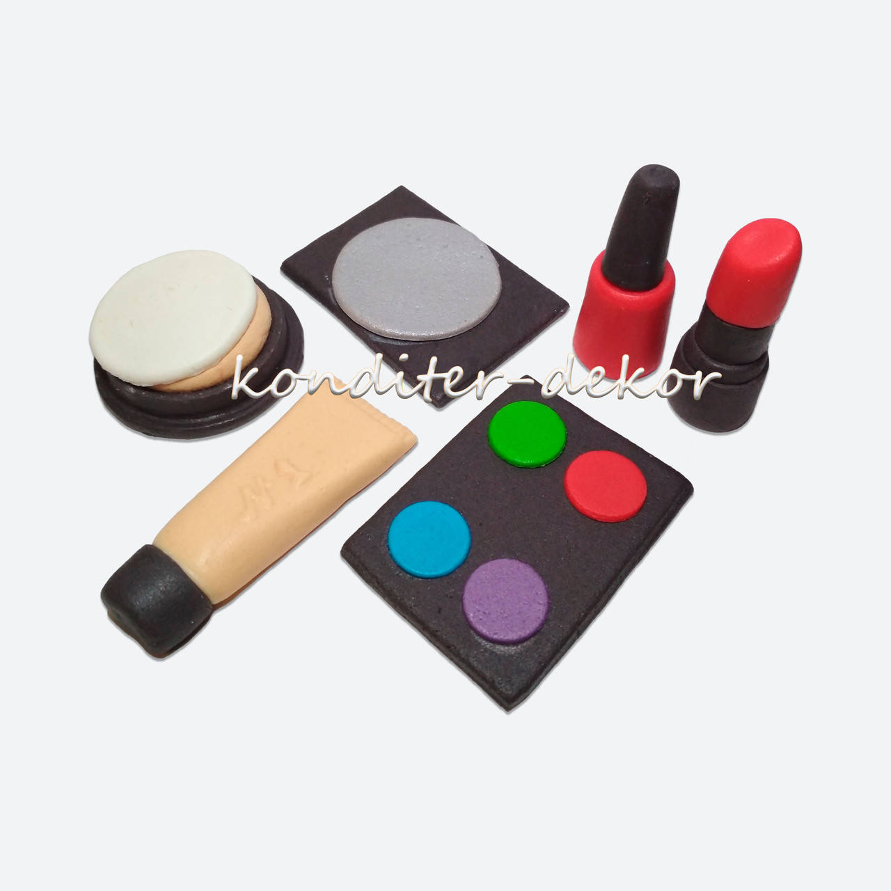 

"Косметика" набор из сахарной мастики для украшения тортов и кондитерских изделий, Разные цвета