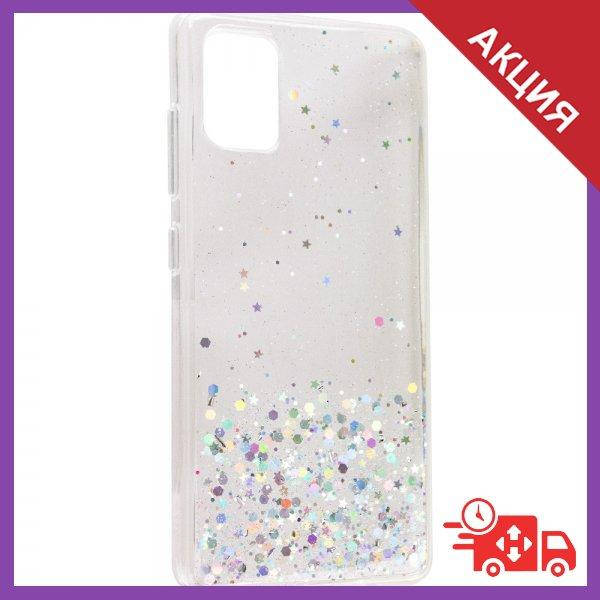 

Чехол с блестками на Samsung Galaxy A02s / Самсунг Гелекси А02С, Прозрачный