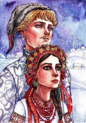 

Открытка "Оксана и кузнец Вакула"
