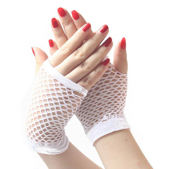 

Митенки женские в сеточку. Универсальный размер. White