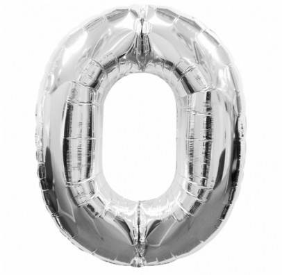 

Воздушный шарик Цифра 0 серебрянная 40"(96см) 901760(P)