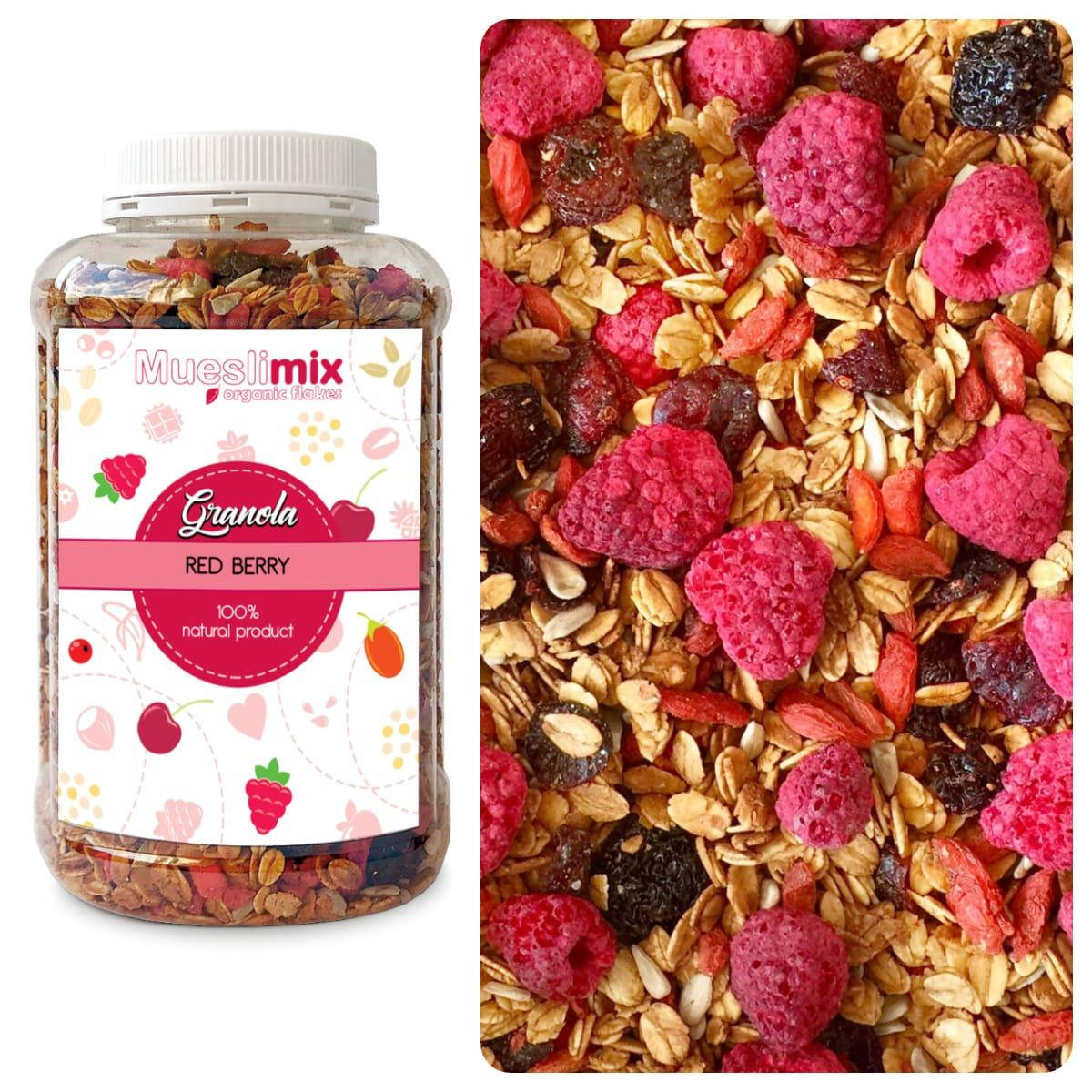 

Гранола с малиной, вишней, клюквой и годжи 450г