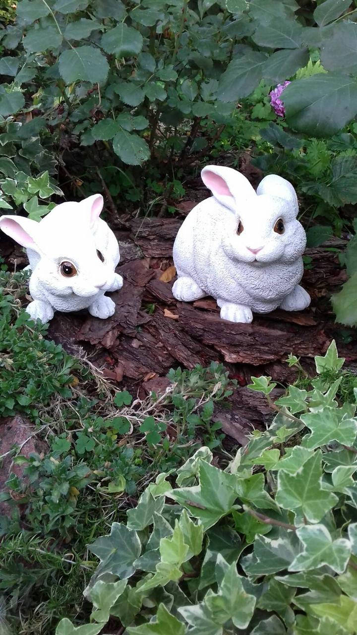 

Садовая фигура "Семейка белых зайчиков", Белый