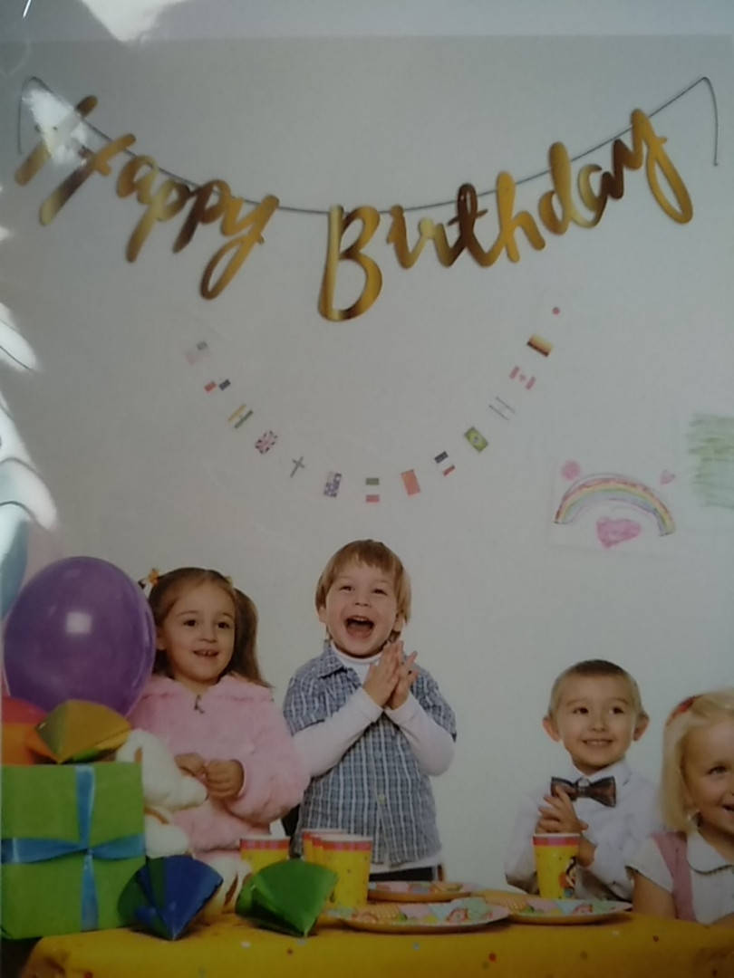

Бумажная гирлянда Happy Birthday " Розовое-Золото"