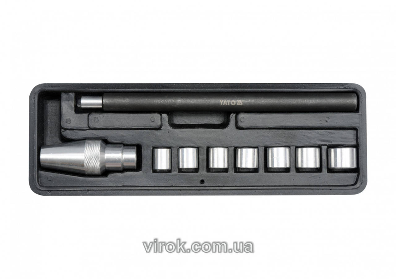 

Комплект для центрування дисків щіплення, Ø= 11-25 мм, 9 елем. Yato YT-06311