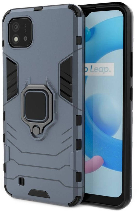 

Противоударный чехол Realme C11 (2021) (подставка кольцо) Графитовый