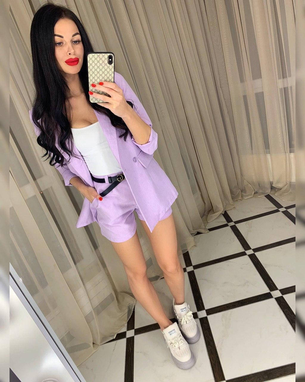 

Брючный костюм с шортами, Сиреневый