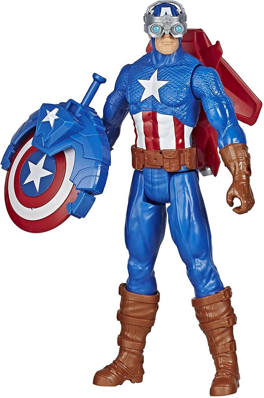 

Фигурка Hasbro Капитан Америка с щитом и оружием 30 см - Captain America, Titan Hero Series Blast Gear