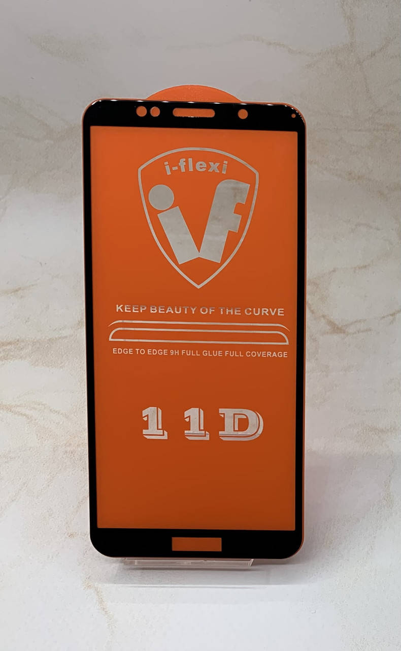 

Защитное стекло для Huawei Y5 2018 полное покрытие Full Glue полный клей, Черный