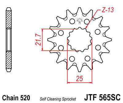 

Звезда передняя JT JTF565.14SC