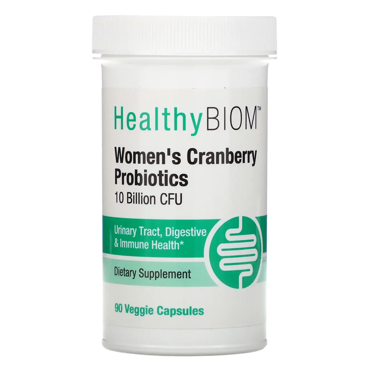 

HealthyBiom, Пробиотики с клюквой для женщин, 10 млрд КОЕ, 90 растительных капсул