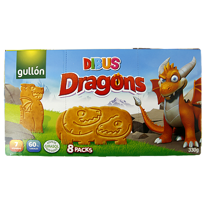 

Печиво Гуллон дракони Gullon dibus dragons 300g 12шт/ящ (Код : 00-00000683)