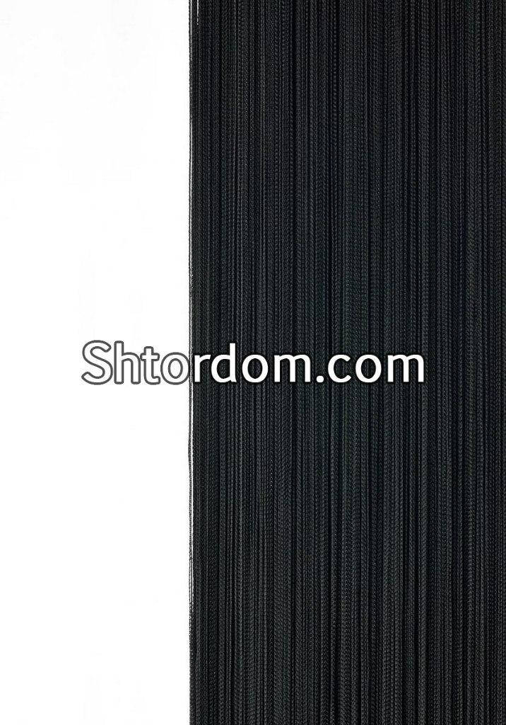 

Однотонные шторы нити черные, Черный