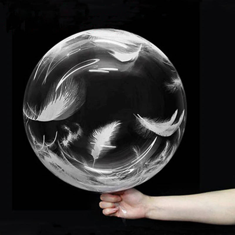 

Надувной шар Bubbles прозрачный перья белые 18"(45см) Китай, Белый