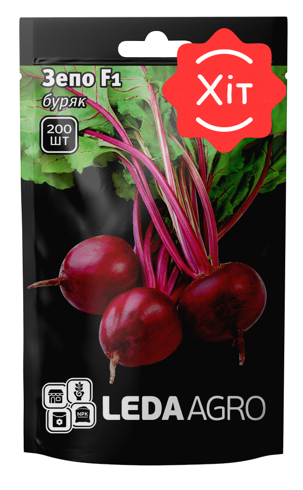 

Зепо F1 200 шт Leda Agro Буряк столовий Насіння (Свекла столовая Семена)