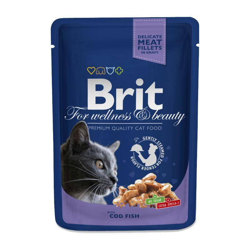 

Влажный корм для котов Brit Premium Cat pouch пауч с треской 100 гр