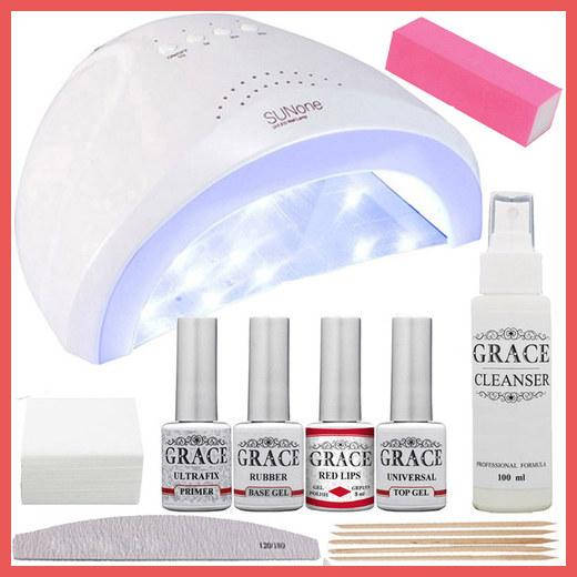 

Набор для покрытия ногтей гель-лаком Старт + лампа SUN one UV/LED 48W White