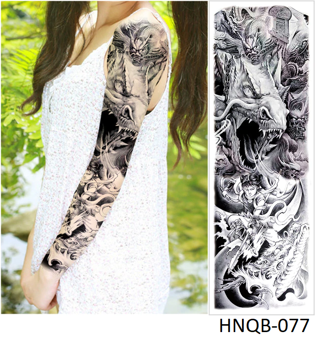 

Япония (Ориентал). Флеш тату. Драконы, Ветер, Волны, Самураи. На руку/ногу/бедро, 48*17 см