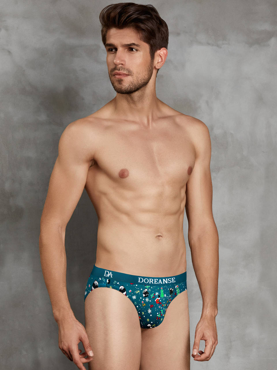 

Новогодние мужские трусы Doreanse Panda 1263 Заниженная талия, XXL, Зелёный