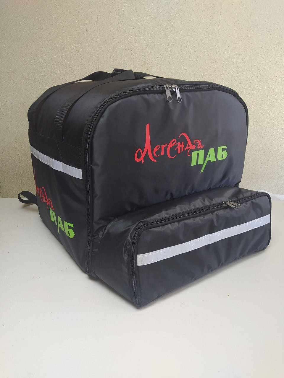 

Рюкзак, термосумка для доставки еды с отделением для коробок на пиццу 50*50 см