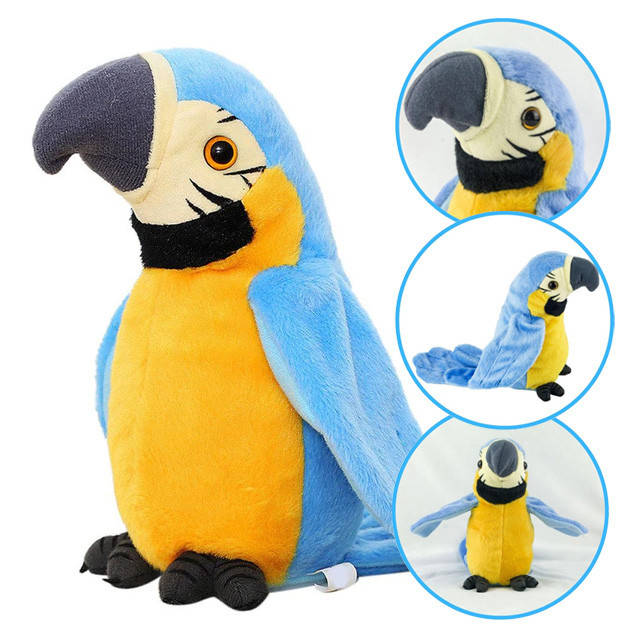 

Интерактивная игрушка-повторюшка Попугай Parrot Talking 22 см / Мягкая игрушка Говорящий Попугай Синий