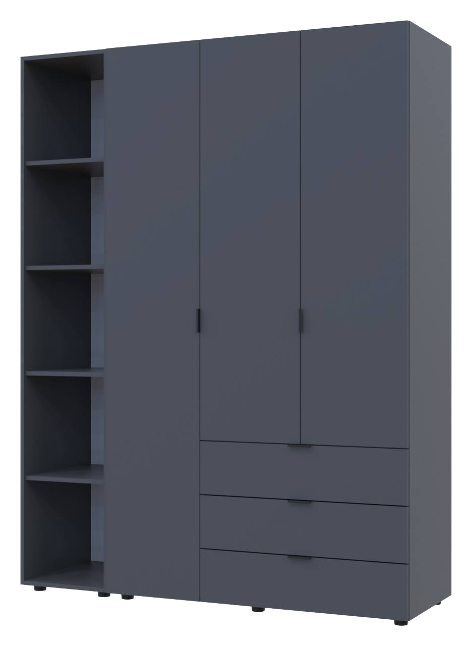 Комплект Doros Гелар з Етажеркою Графіт 3 ДСП 154.4х49.5х203.4 (42005059)