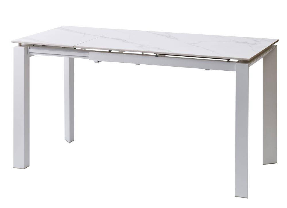 

Bright White Marble стол керамический 102-142 см, Белый