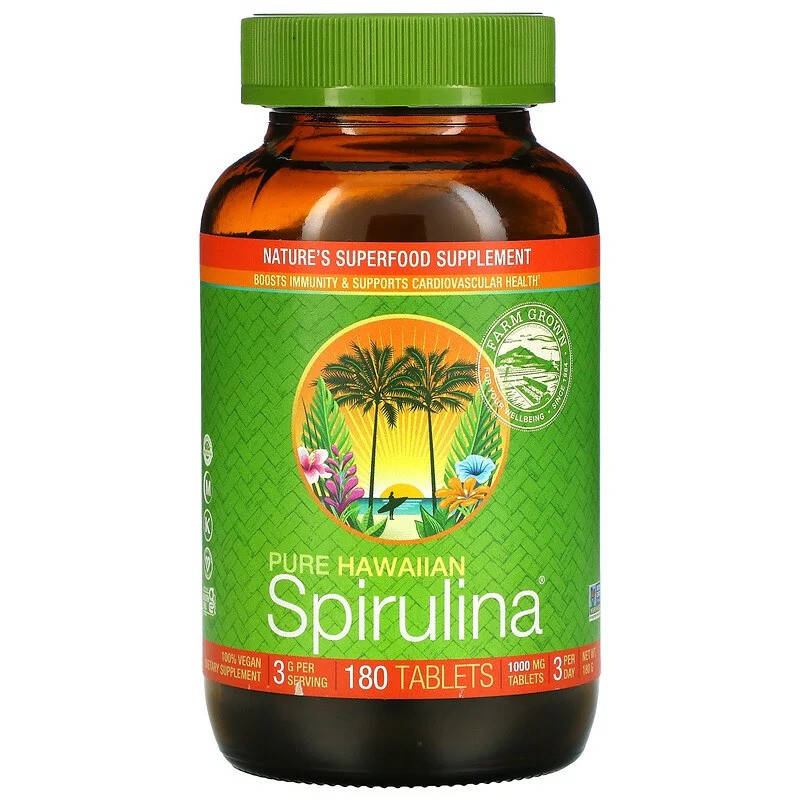 

Чистая гавайская спирулина (Spirulina) 3000 мг 180 таблеток