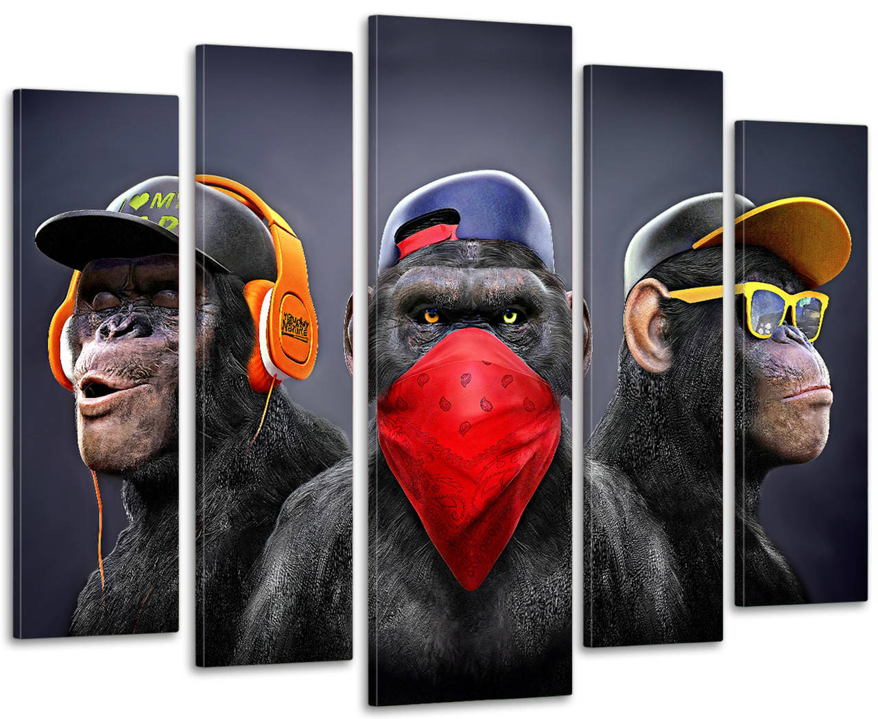 

Модульная картина в гостиную / спальню Три мудрые обезьяны Art-480_5 ( 80х118см )