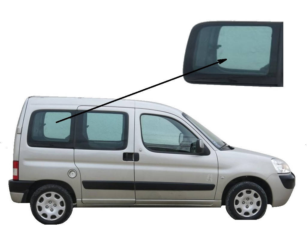 

Боковое стекло Peugeot Partner 1996-2008 заднее правое