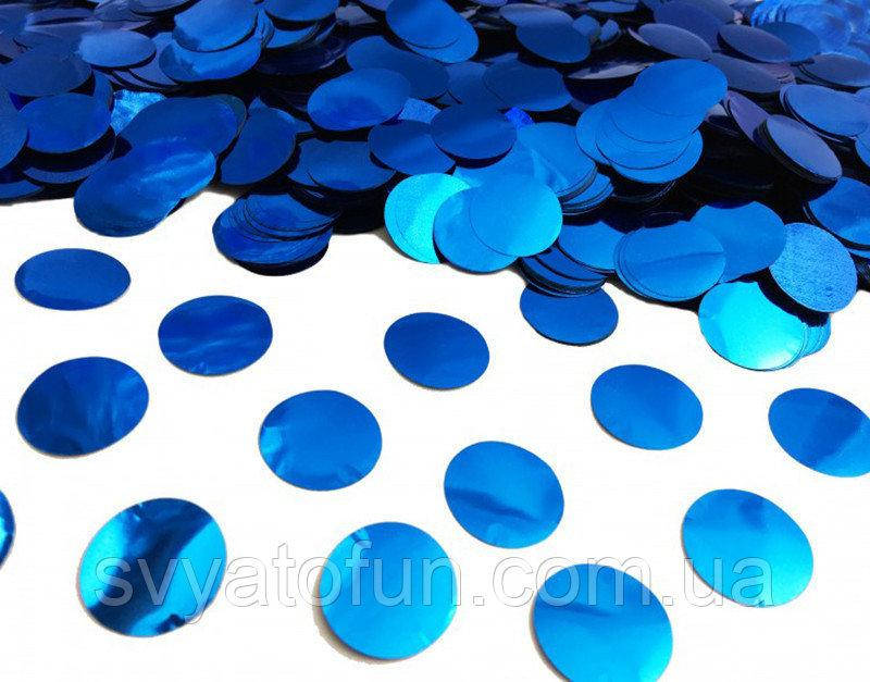 

Конфетти Кружочки 23мм синий металлик 50г