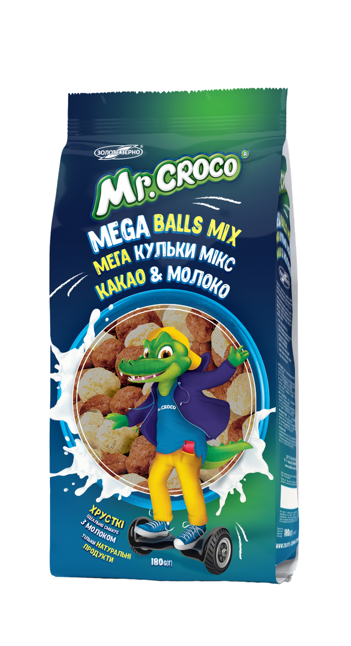 

МЕГА-кульки мікс какао з молоком Mr.Croco, 180 г