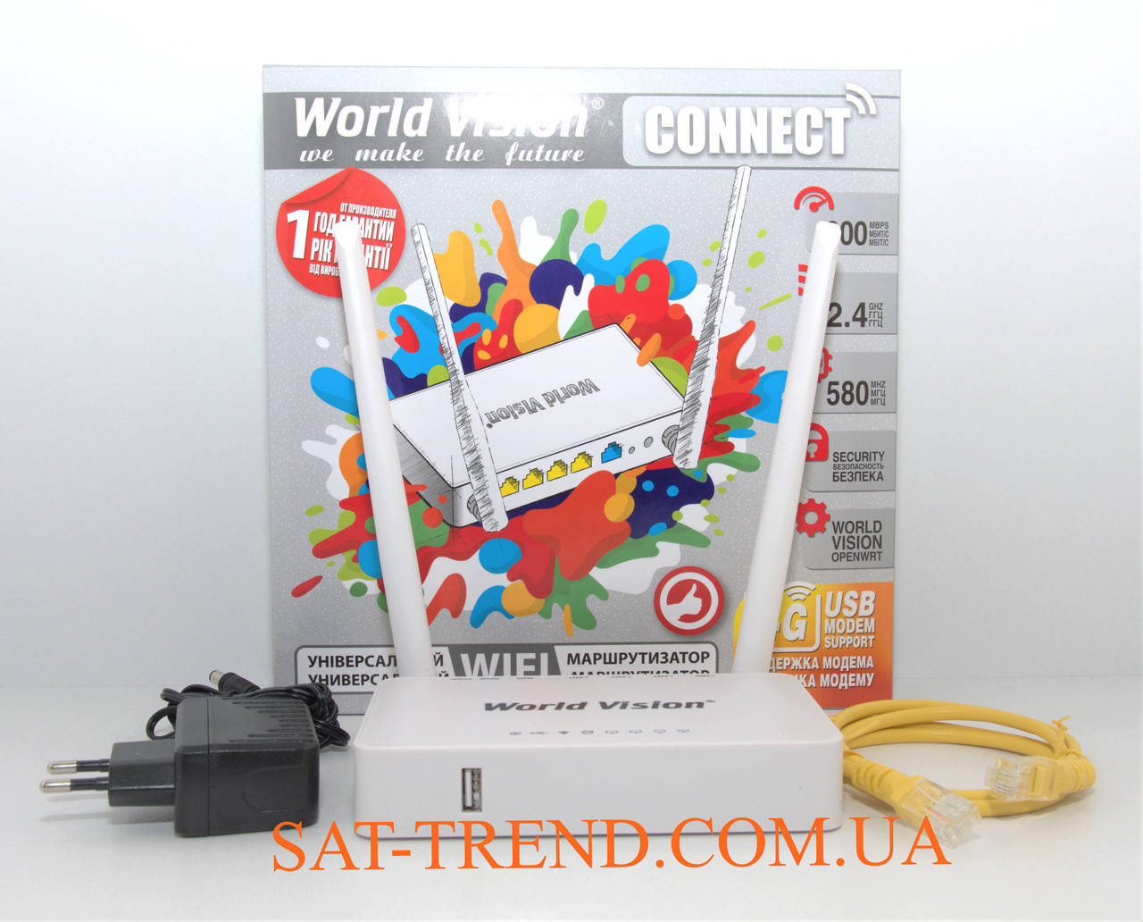 

Роутер World Vision CONNECT (ZBT WE1626) Wi-Fi 300Мб 3G, 4G