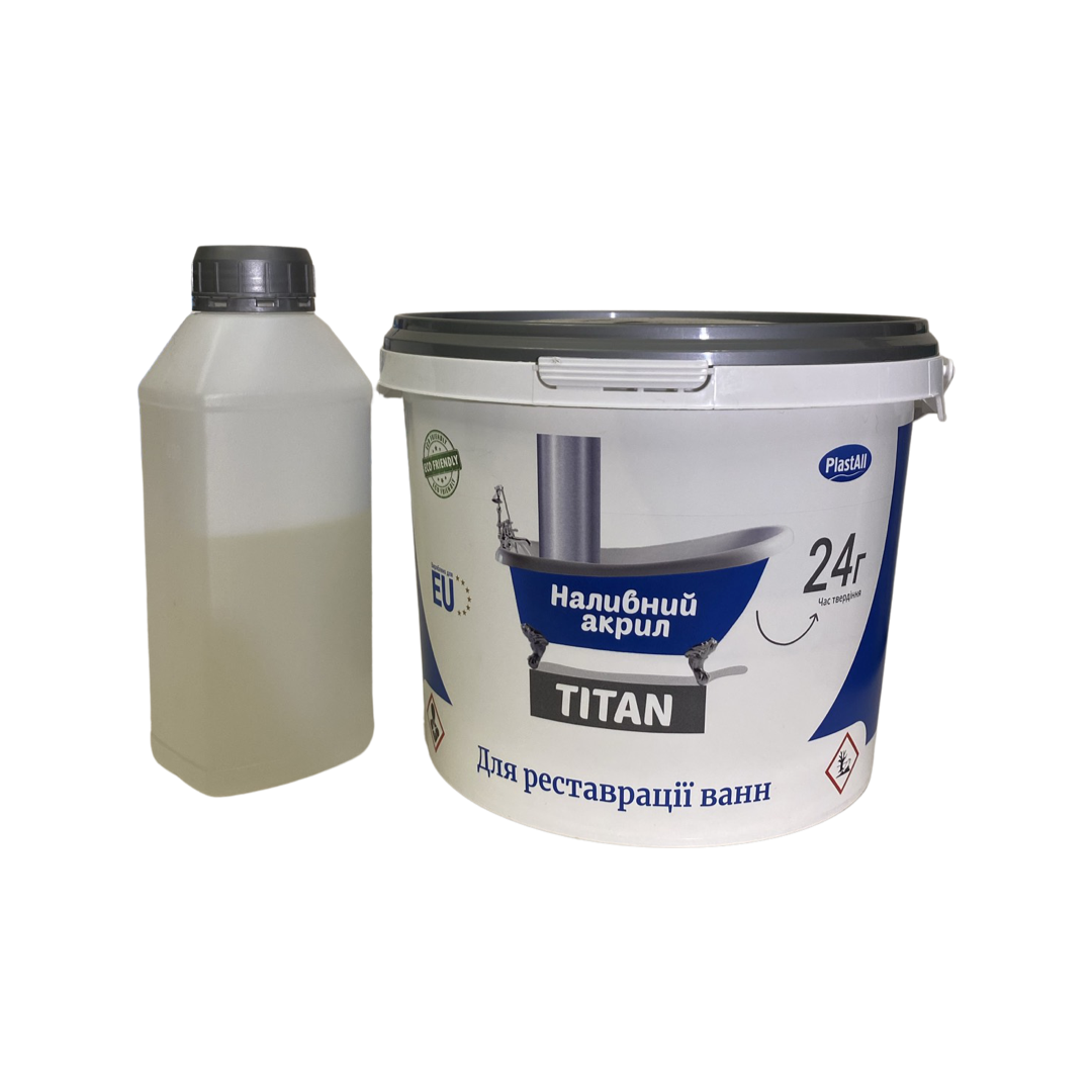 

Жидкий акрил для реставрации чугунных ванн Plastall Titan 1.5 м Оригинал daymart, Белый