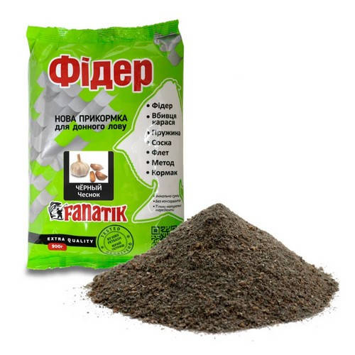 

Прикормка Fanatik Фидер Черный Чеснок 900гр