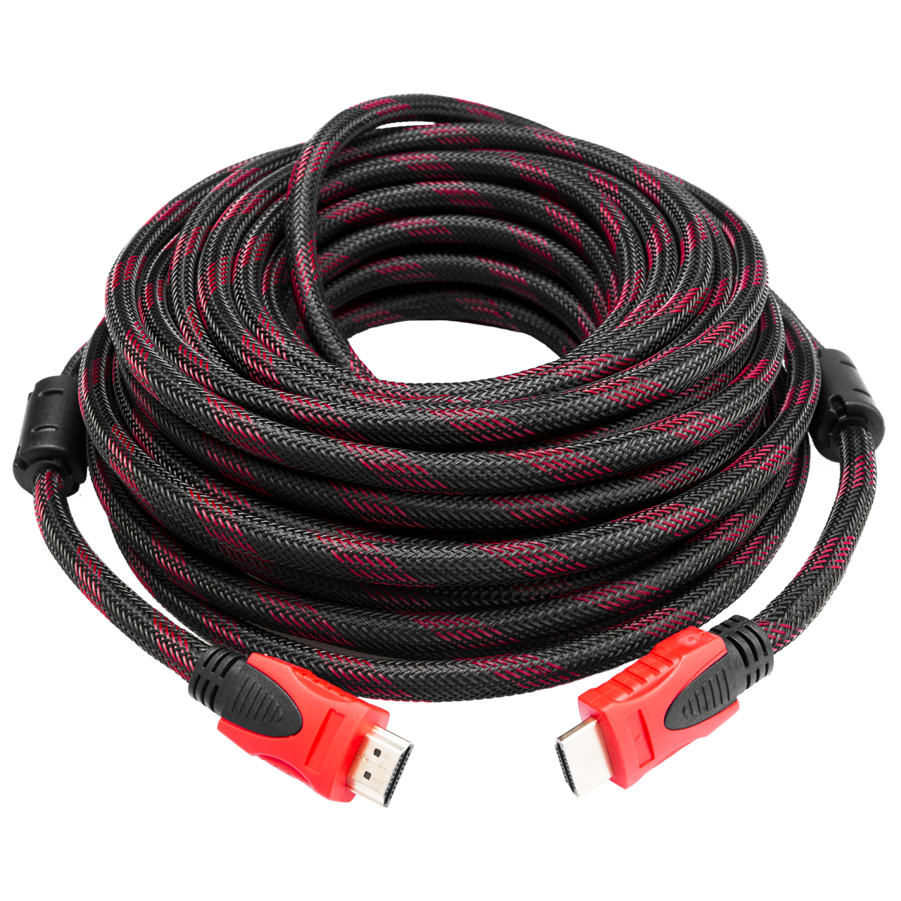 

Кабель HDMI (папа-папа) 20м черно-красная оплетка (двойной феррит) v1.4, Красный