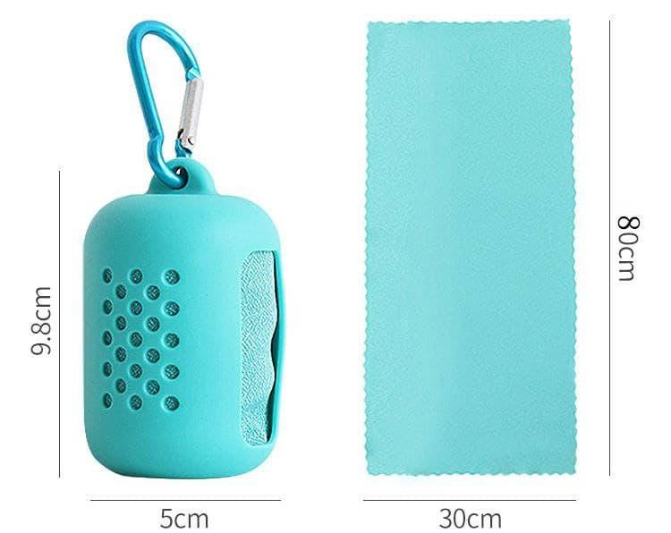 

Рушник туристичний з мікрофібри в силіконовому чохлі