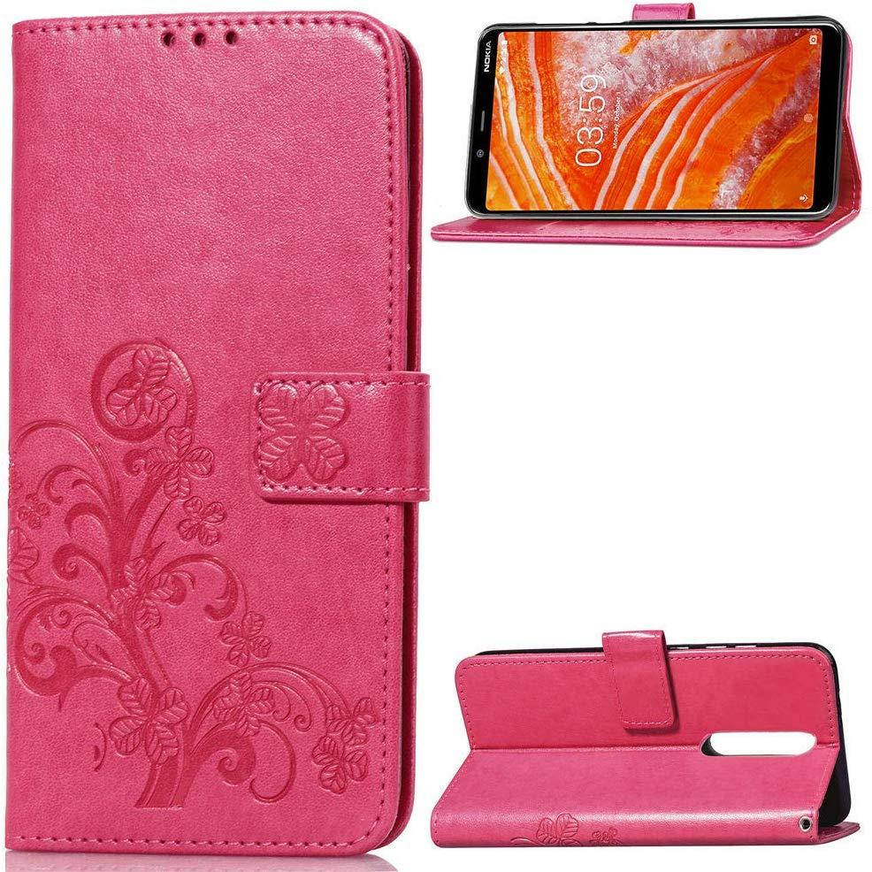 

Чехол Clover для Nokia 3.1 Plus / TA-1104 Книжка кожа PU малиновый