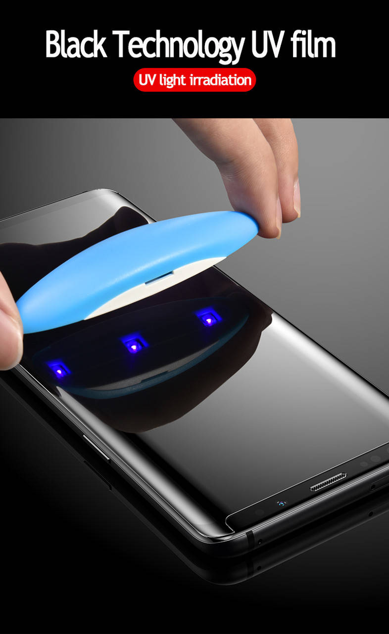 

Изогнутое защитное UV стекло для Samsung Galaxy S8 прозрачное противоударное