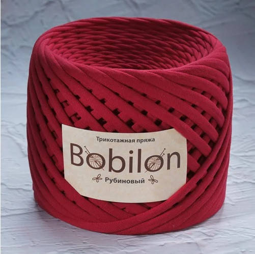 

Трикотажная пряжа Bobilon Mini (Бобилон) 5-7мм. Рубиновый