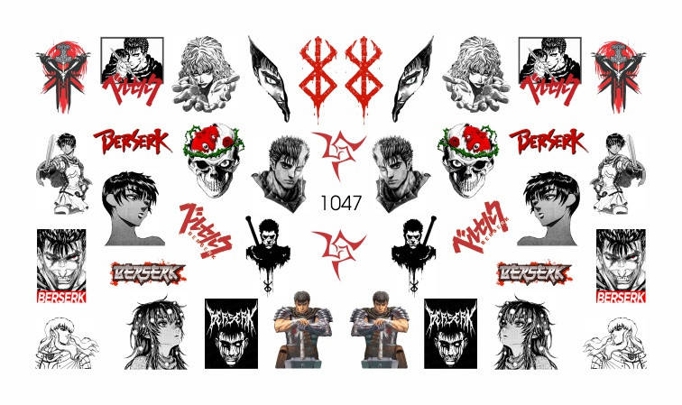 

Водный слайдер дизайн для ногтей Аниме № 1047