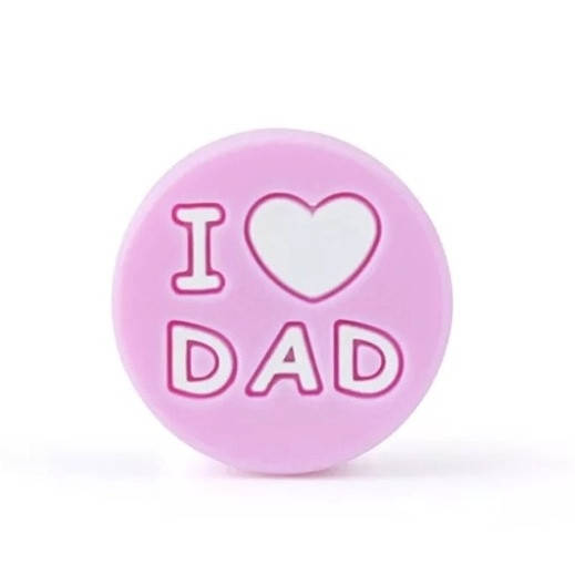 

I❤DAD бусина силиконовая Пейл пинк