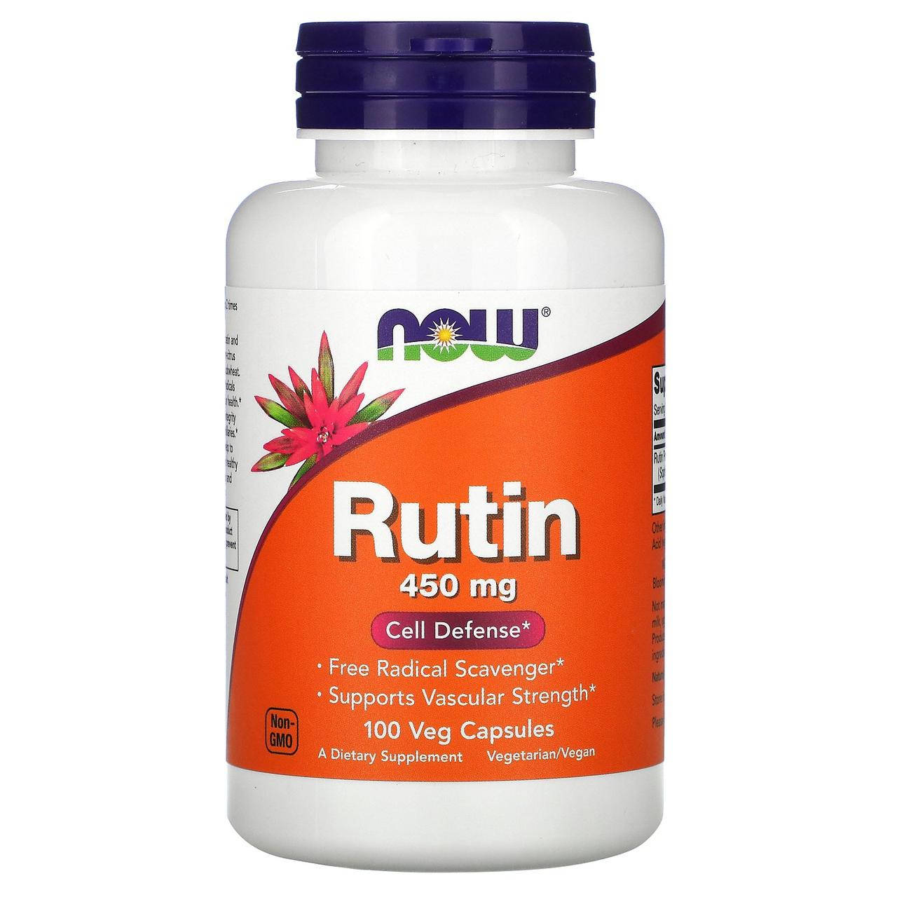 

Now Foods, рутин (100 капс.), rutin, для сусудов, для вен, от тромбов