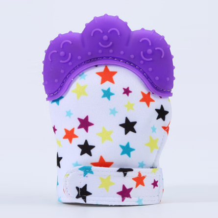 

Перчатка прорезыватель грызунок силиконовая Звёздочки Фиолетовая, Фиолетовый
