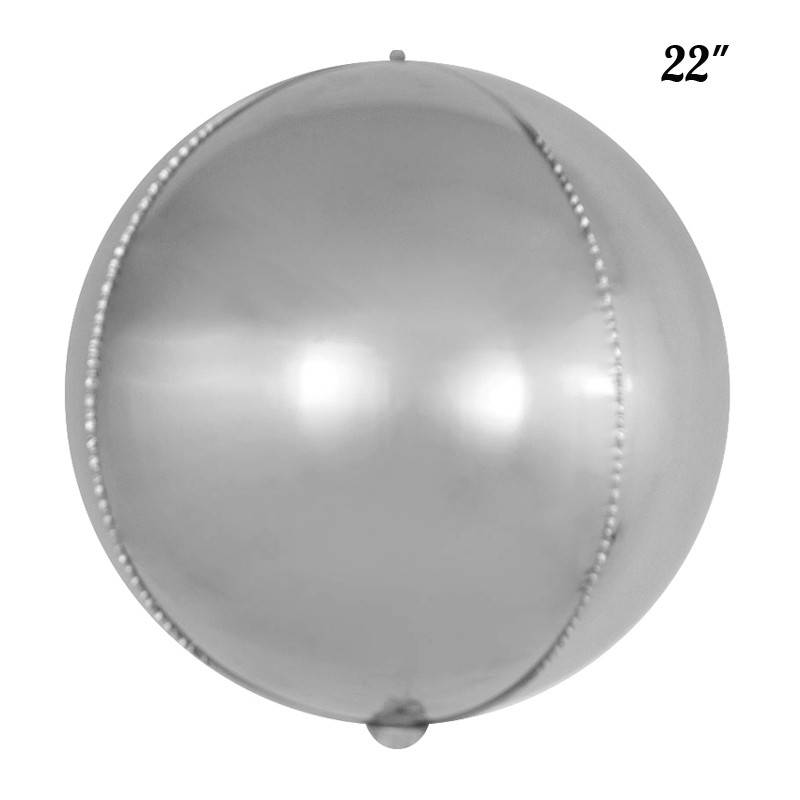 

Фольгированный шар сфера 3D серебро 22" Китай