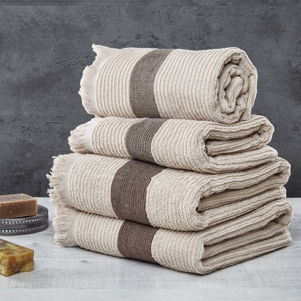 

Полотенце махровое 450г/м2 Банное 70х140 см Аisha Герти бежевый (Узбекистан)