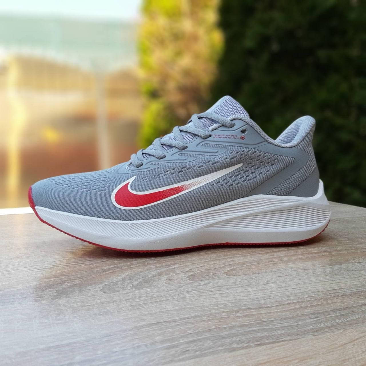 

Кроссовки Найк мужские Nike ZOOM Серые с красным 44, Серый