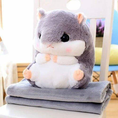 

Игрушка плед Хомяк серый