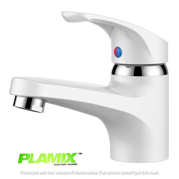 

Пластиковый смеситель для умывальника PLAMIX AFINA-001 Белый (без подводки)