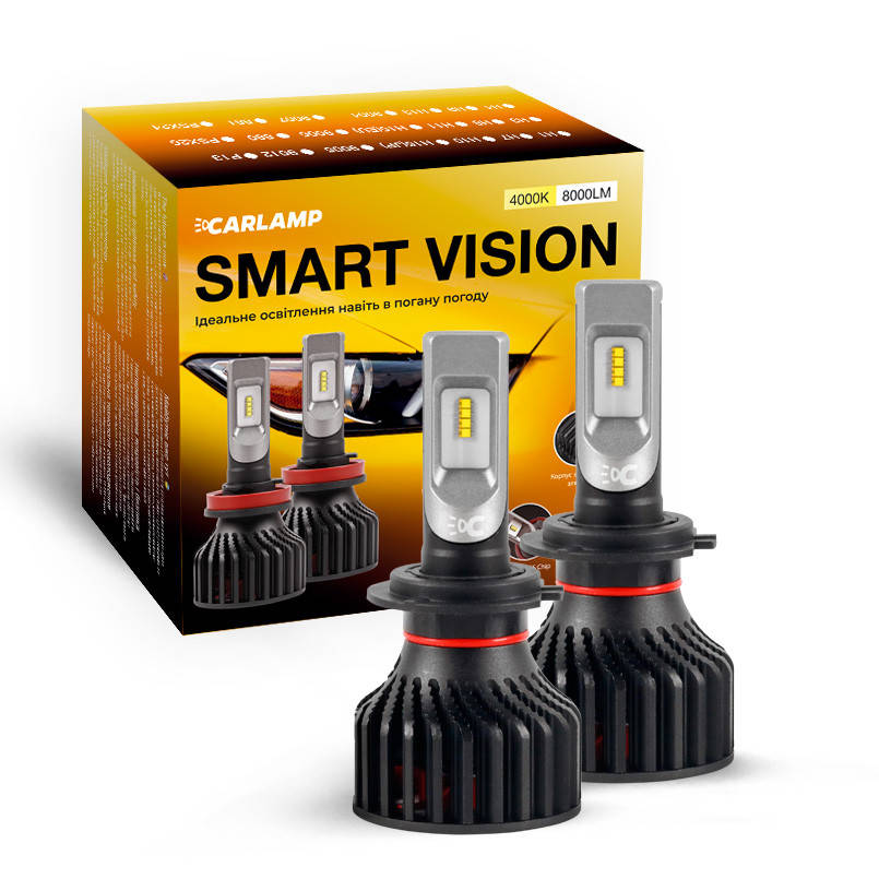 

Светодиодные автолампы H7 CARLAMP Smart Vision Led для авто 8000 Lm 4000 K (SM7Y)